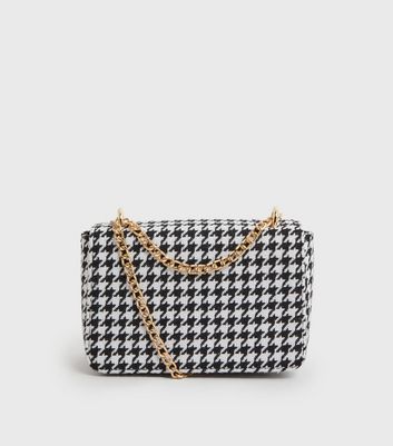 Small shoulder bag - Black/Dogtooth-patterned - Ladies