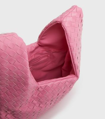 Pink woven bag on sale