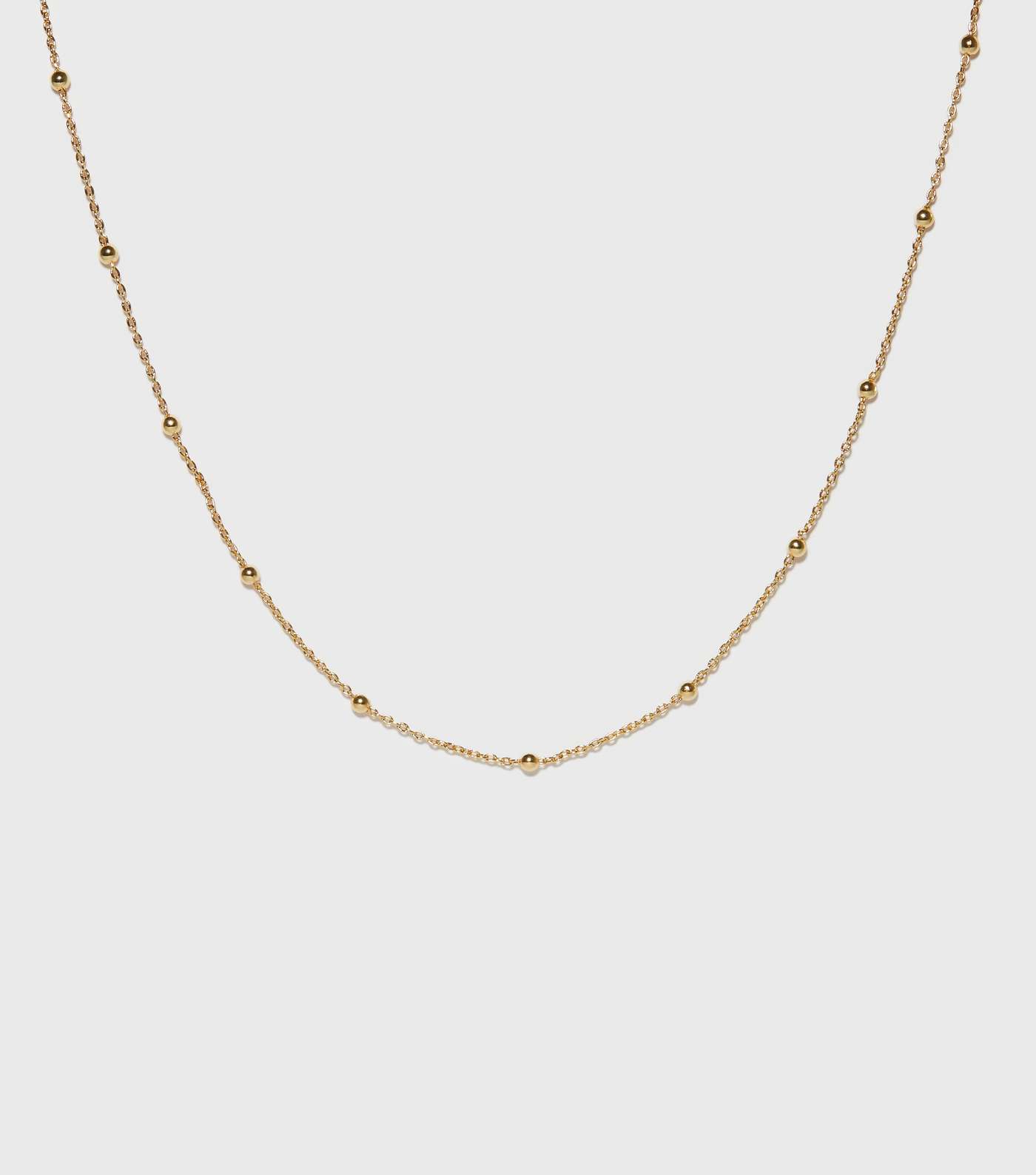 Real Gold Plate Beaded Ball Chain Necklace