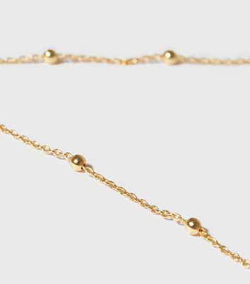Real Gold Plate Beaded Ball Chain 