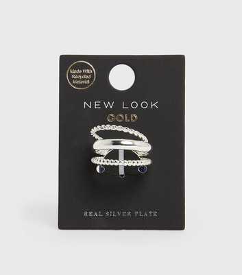 3 Pack Real Silver Plate Twist Rings