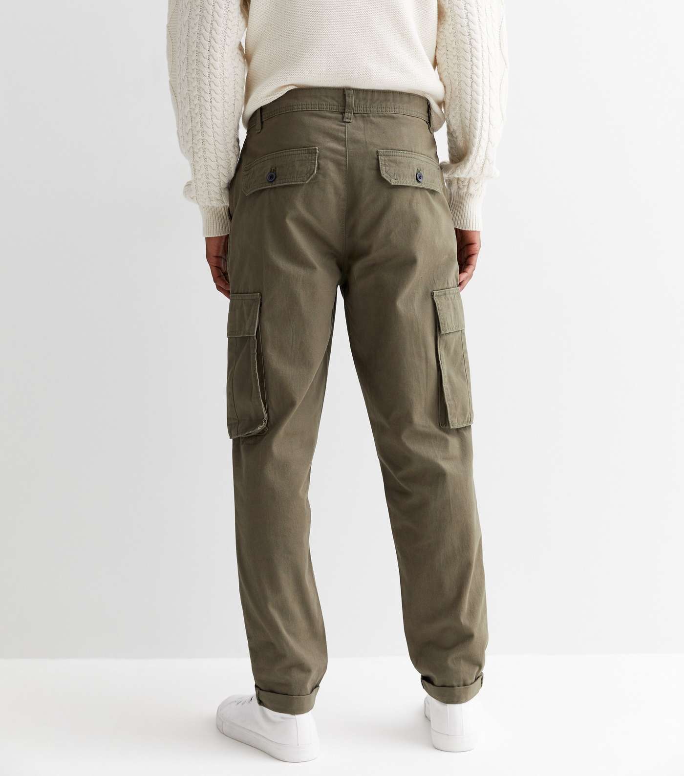 Khaki Regular Fit Cargo Trousers Image 4