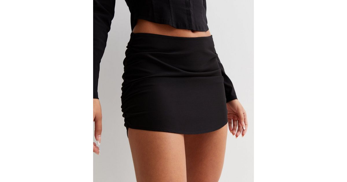 Public Desire Black Curve Hem Mini Skirt | New Look