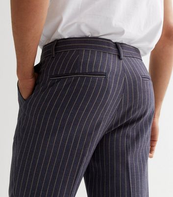 Buy Loose striped linen pant - Stripe - navy - from KnowledgeCotton Apparel®