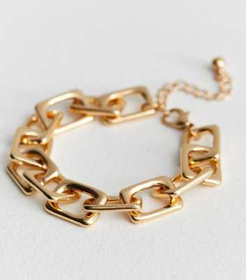 Gold Square Link Chain Bracelet