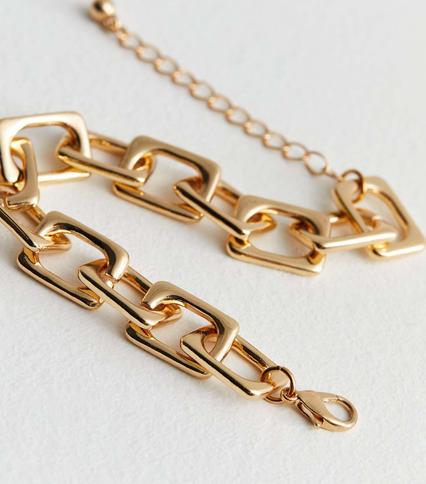 Gold Square Link Chain Bracelet Image 2