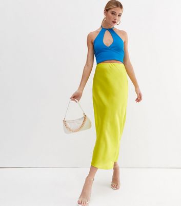 Lime green midi clearance skirt