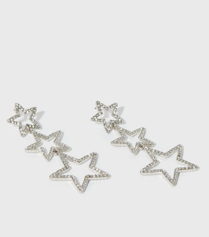 Crystal Diamante Star Drop Earrings New Look Crystal Diamante Star Drop Earrings New Look