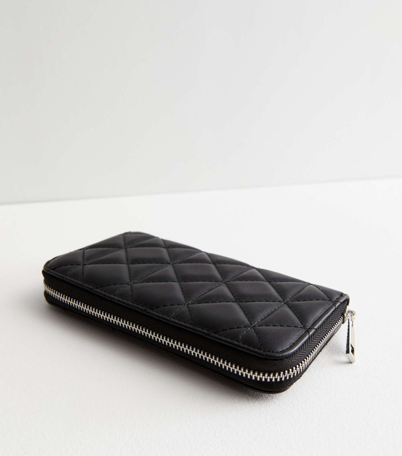 Black Quilted Leather-Look Large Purse Image 2