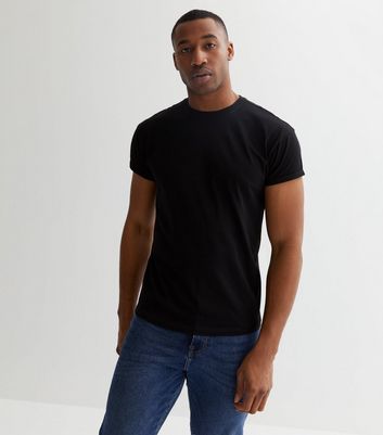 Black t shirt 2025 rolled up sleeves