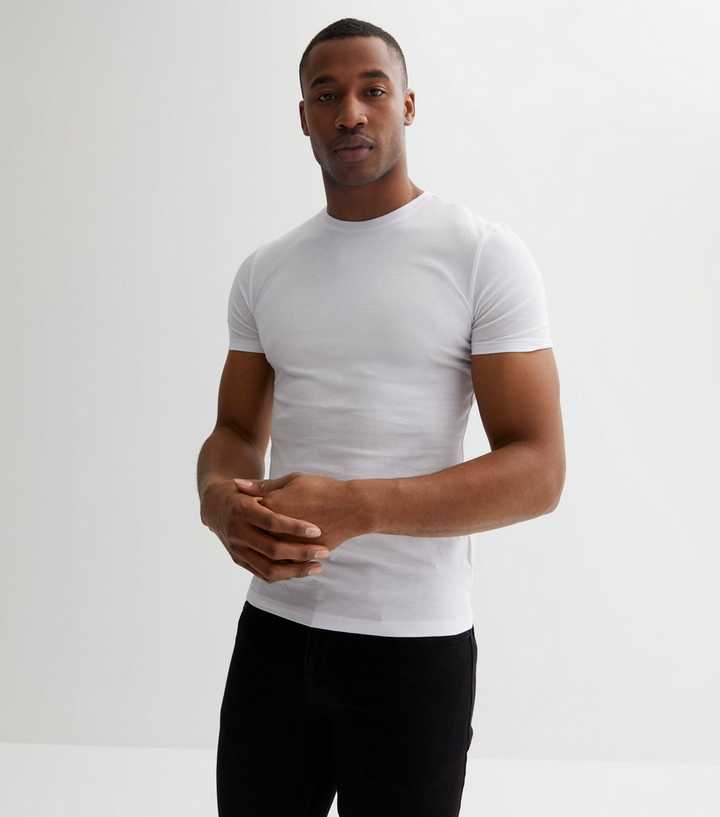 Konkret Walter Cunningham Borgmester White Crew Neck Muscle Fit T-Shirt | New Look