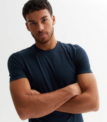 Navy Crew Neck Muscle Fit T-Shirt