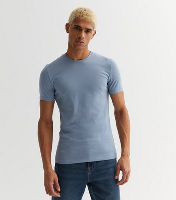Bright Blue Crew Neck Muscle Fit T-Shirt