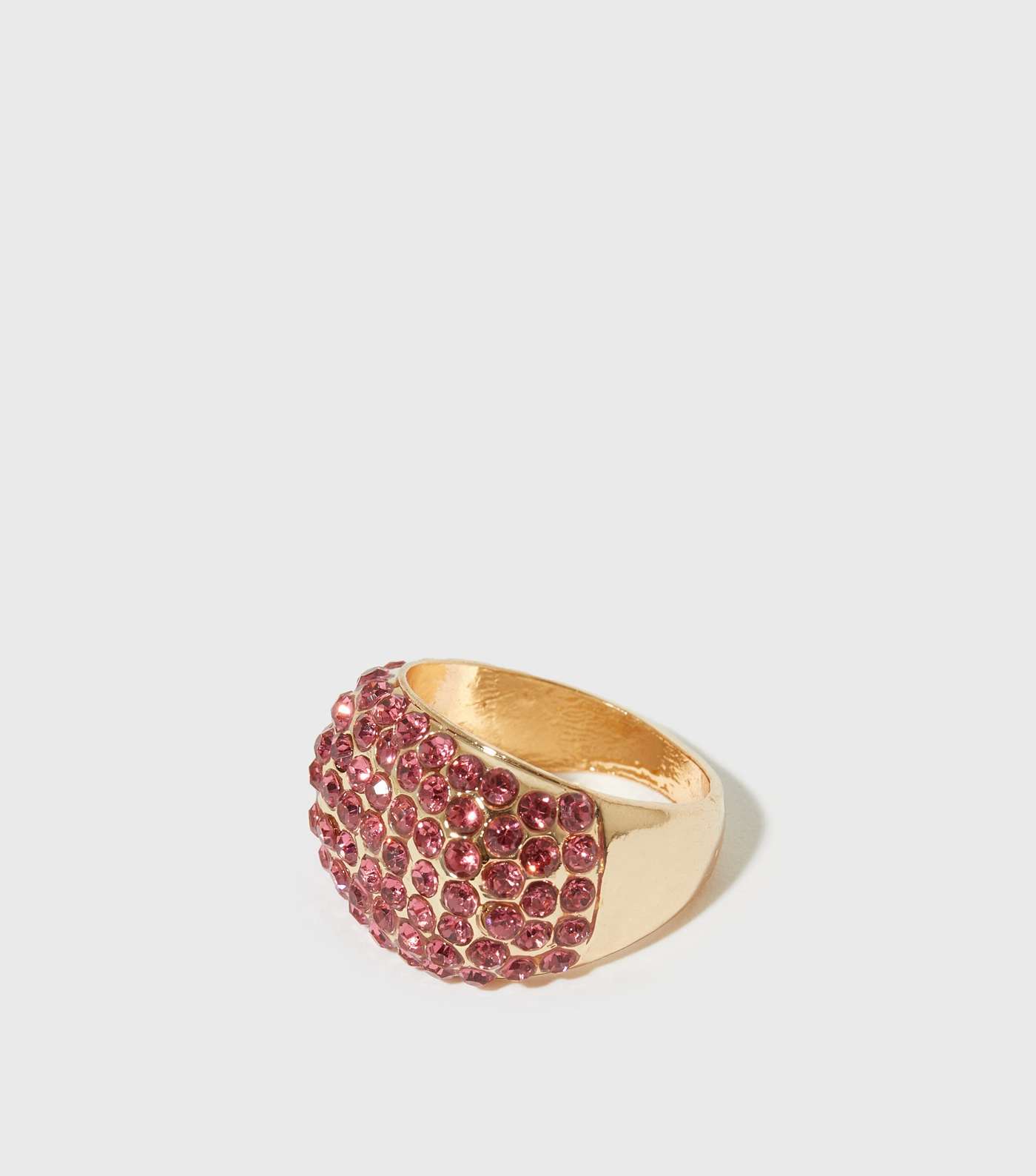 Glitz and Glam Bright Pink Diamanté Embellished Ring Image 3
