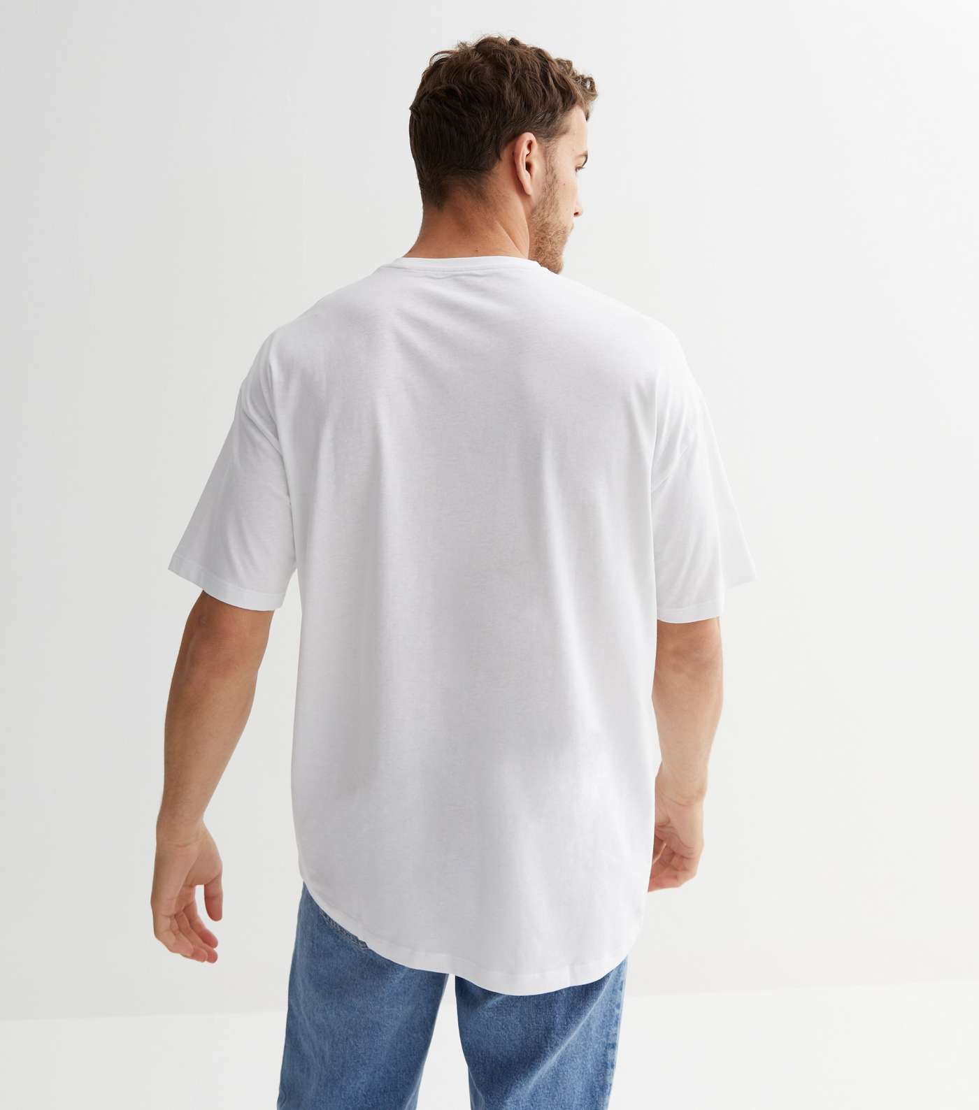 White Crew Neck Oversized T-Shirt Image 4