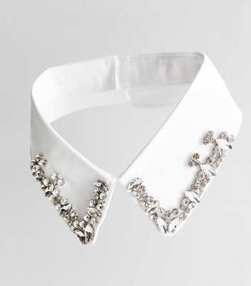 White Gem Embellished Collar