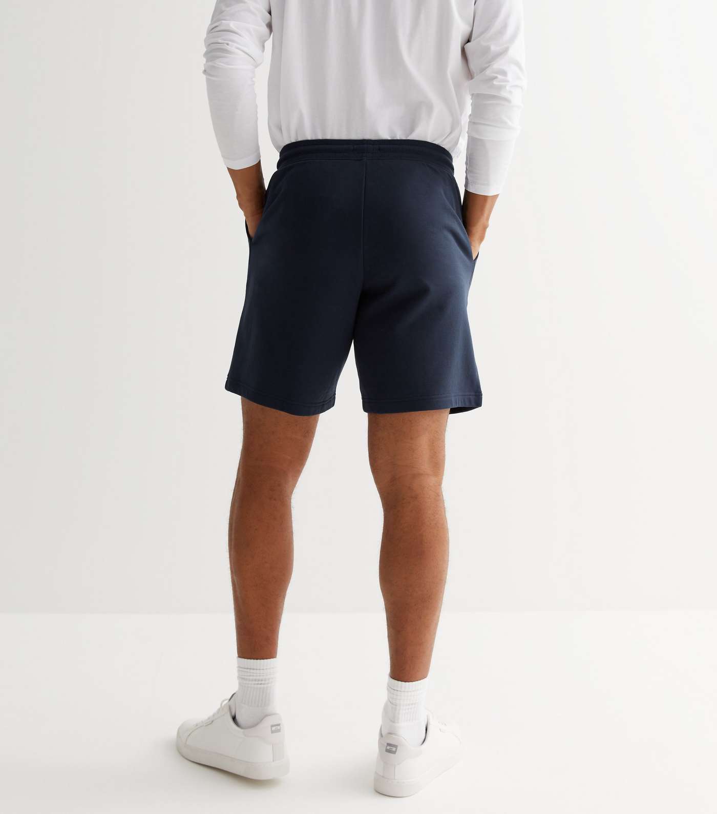 Navy Jersey Shorts Image 4