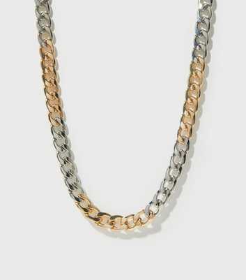 Multicoloured Mixed Metal Chunky Chain Necklace