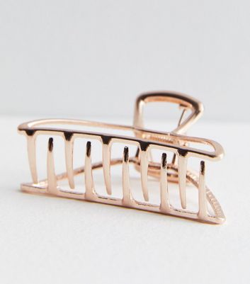 Rose Gold Metal Curved Hair Claw Clip New Look