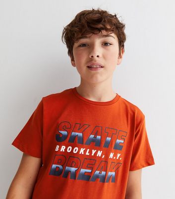 Name It Orange Skate Logo T-Shirt New Look