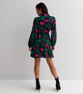 New look green leopard dress best sale