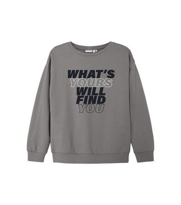 Name It Grey Logo Sweatshirt New Look