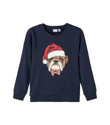 Name It Navy Christmas Dog Sweatshirt
