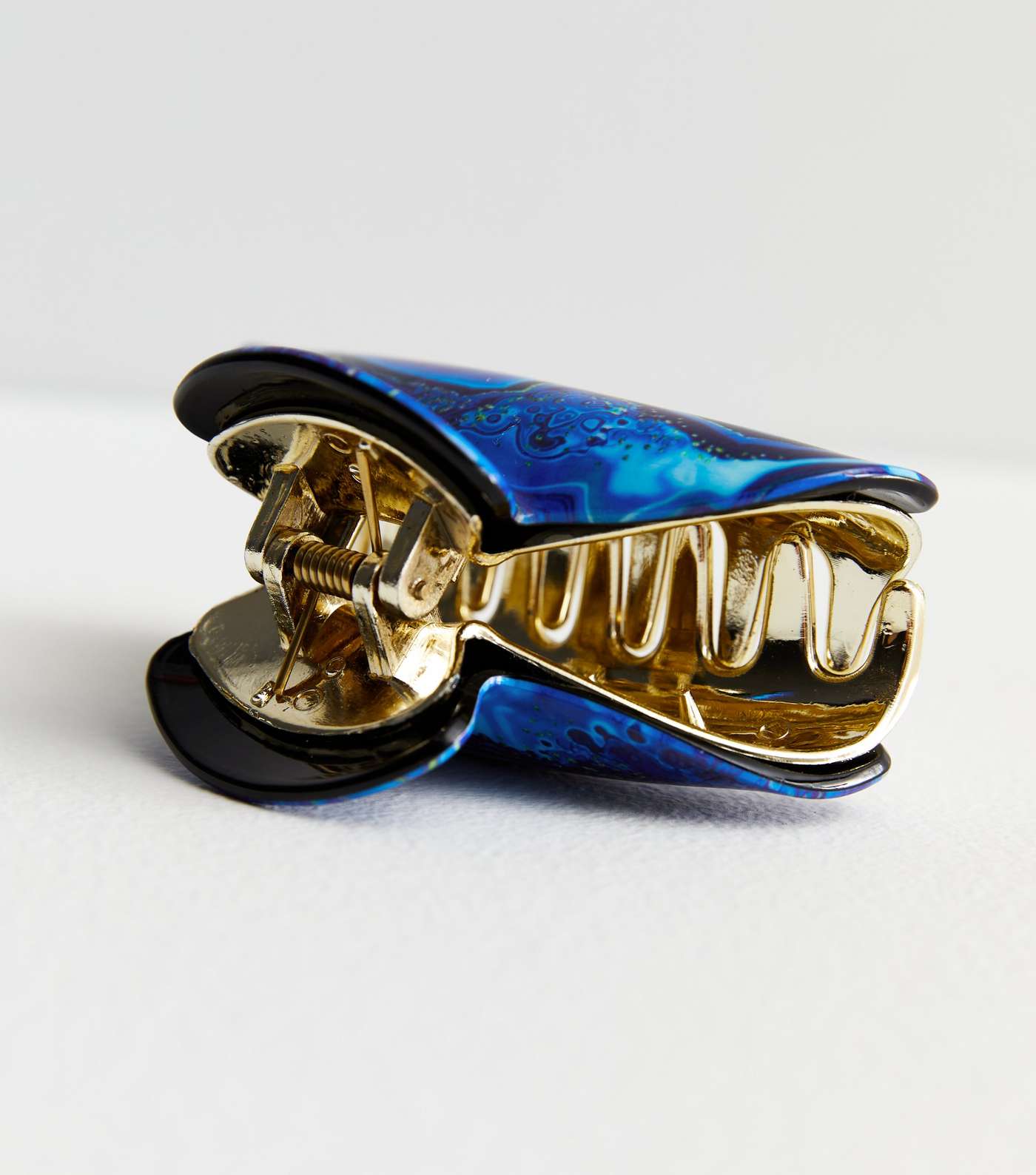 Bright Blue Agate Bulldog Claw Clip Image 2