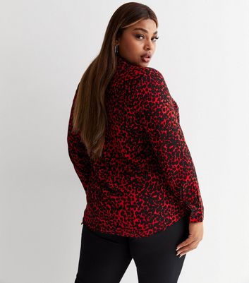 New look red discount leopard print top