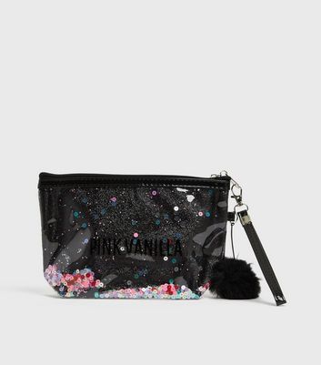 Pink Vanilla Black Sequin Makeup Bag | New Look