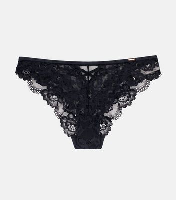 Underwear & Lingerie  Womens COS BRAZILIAN LACE-TRIM BRIEFS BLACK ~  Theatre Collective