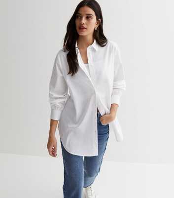 ONLY White Long Sleeve Button Up Shirt