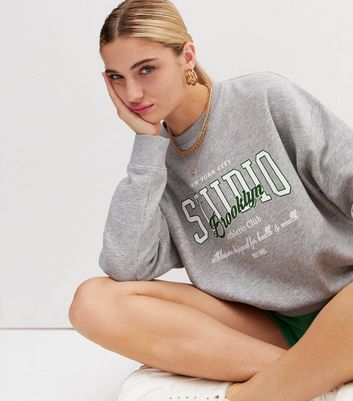 Pale Grey Brooklyn Logo Crew Neck 