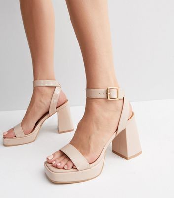 Nude sandal hotsell heels new look