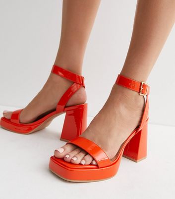 Red best sale orange sandals