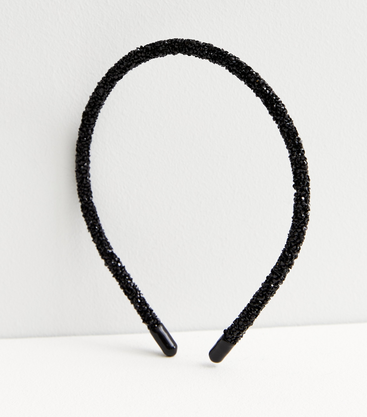 Black Glitter Skinny Headband New Look