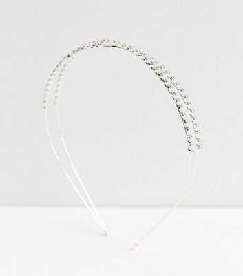 Silver Diamanté Double Row Headband