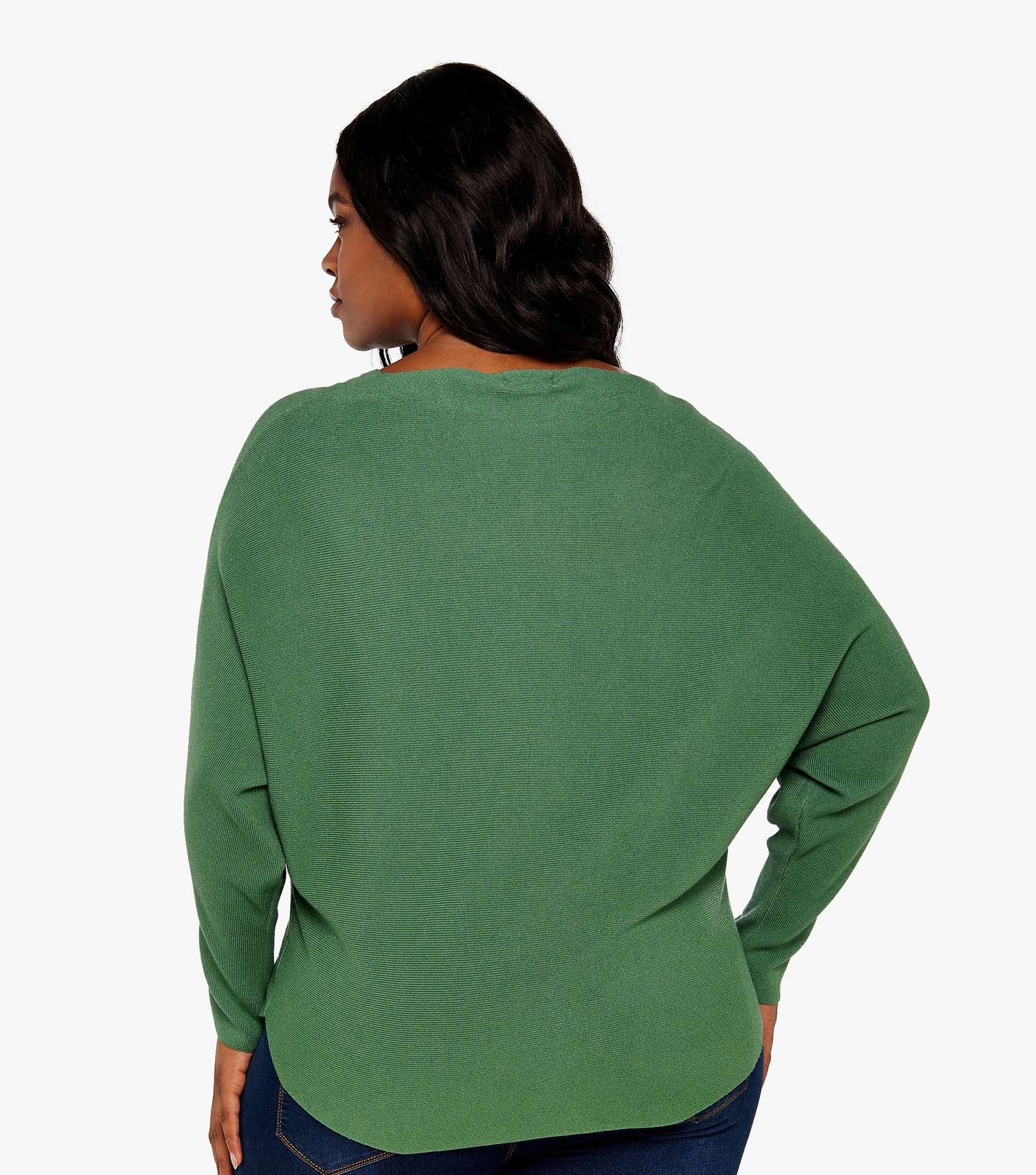 Apricot Curves Green Long Sleeve Batwing Jumper Image 5
