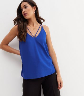 Gini London Blue Strappy Back Cami New Look