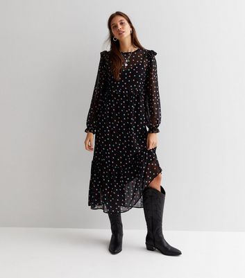 Spotty shop long dress