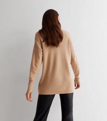 Gini London Light Brown Knit Roll Neck Jumper New Look