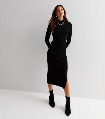 Black long sleeve turtleneck hotsell bodycon dress