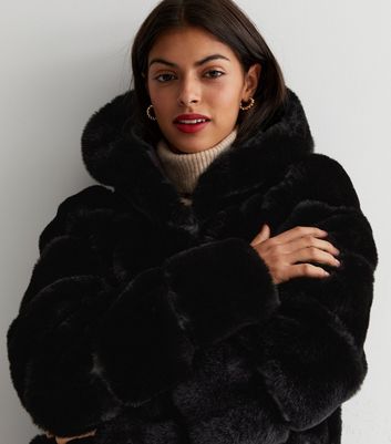 Long fur 2025 hooded coat