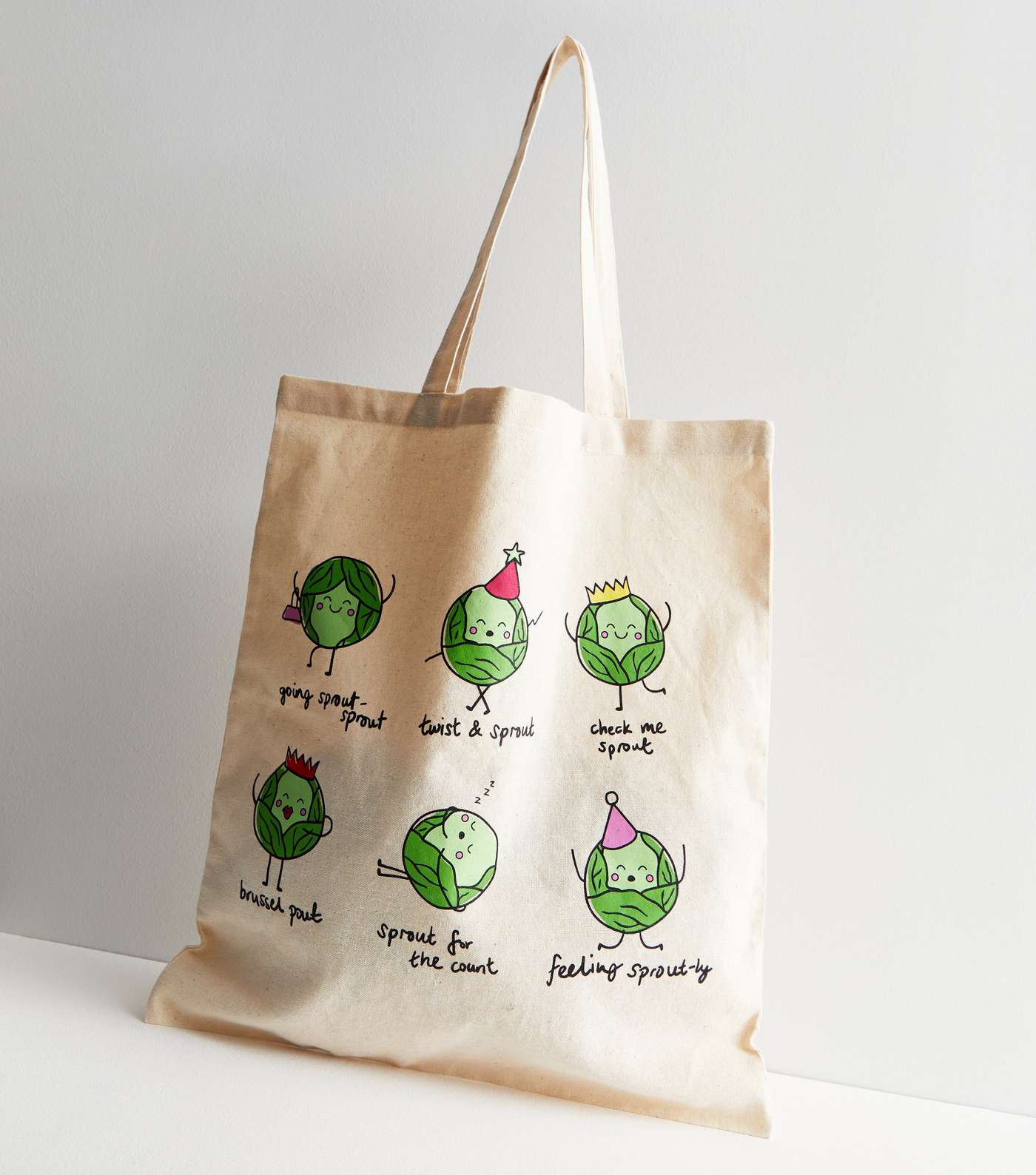 Cream Brussels Sprouts Christmas Canvas Tote Bag