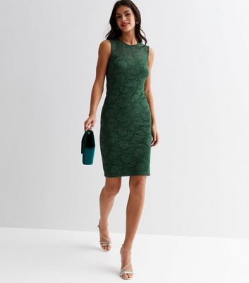 Gini London Green Lace Sleeveless Mini Dress New Look