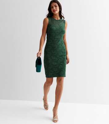 Gini London Green Lace Sleeveless Mini Dress