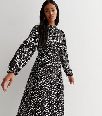 Spotty dress best sale with sleeves