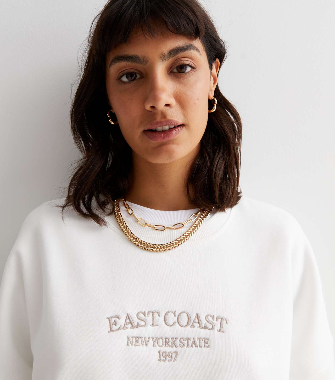 Off White East Coast Embroidered Oversized Sweatshirt