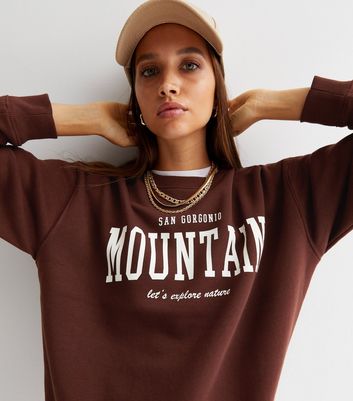 Dark Brown Mountain Logo Sweatshirt