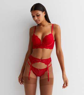Red Lace Push Up Bra